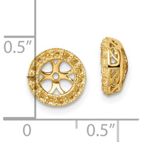 14K Yellow Gold Earring Jacket Mountings with 30 Round Diamonds - 1.3mm Each by Oro Pregiato