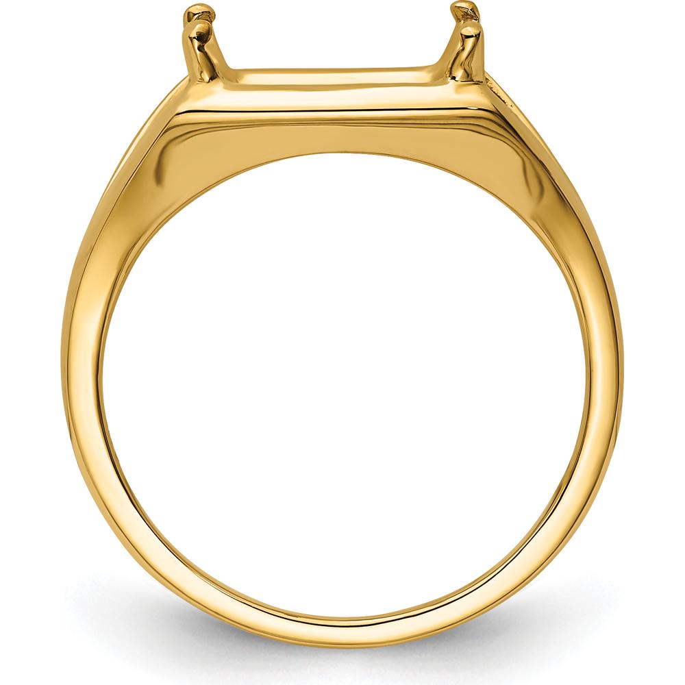 14K Yellow Gold East-West 9x7mm Emerald-Cut Ring Mounting by Monteluci Fine Jewelry
