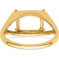14K Yellow Gold East-West 9x7mm Emerald-Cut Ring Mounting by Monteluci Fine Jewelry