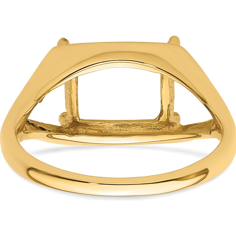14K Yellow Gold East-West 9x7mm Emerald-Cut Ring Mounting by Monteluci Fine Jewelry