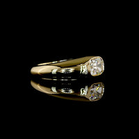 14K Yellow Gold East-West Antique Cushion Cut Lab Diamond Solitaire Ring with Hidden Brilliant Accent - 1.29 Carat Total Diamond Weight - Covaloro Fine Jewelry