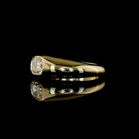 14K Yellow Gold East-West Antique Cushion Cut Lab Diamond Solitaire Ring with Hidden Brilliant Accent - 1.29 Carat Total Diamond Weight - Covaloro Fine Jewelry