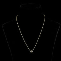 14K Yellow Gold East-West Antique Cushion Lab Diamond Solitaire Pendant - 0.25 Carat Total Weight, E-F VVS2 - Covaloro Fine Jewelry