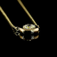 14K Yellow Gold East-West Antique Cushion Lab Diamond Solitaire Pendant - 0.25 Carat Total Weight, E-F VVS2 - Covaloro Fine Jewelry