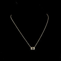 14K Yellow Gold East-West Bezel Set Emerald Cut Lab Diamond Solitaire Pendant - 1.76 Carat Total Diamond Weight, F VVS2 Clarity, GIA Certified - Covaloro Fine Jewelry