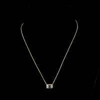 14K Yellow Gold East-West Bezel Set Emerald Cut Lab Diamond Solitaire Pendant - 2.08 Carat Total Diamond Weight, IGI Certified F VVS2 - Covaloro Fine Jewelry