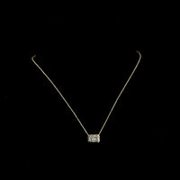 14K Yellow Gold East-West Bezel Set Radiant Cut Lab Diamond Solitaire Pendant - 3.09 Carat Total Diamond Weight, IGI Certified E-F VS1 - Covaloro Fine Jewelry