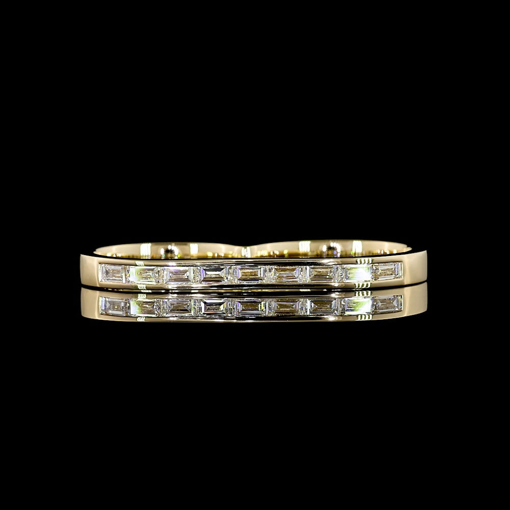 14K Yellow Gold East-West Channel Set Baguette Lab Diamond Eternity Band - 0.88 Carat Total Weight - Covaloro Fine Jewelry