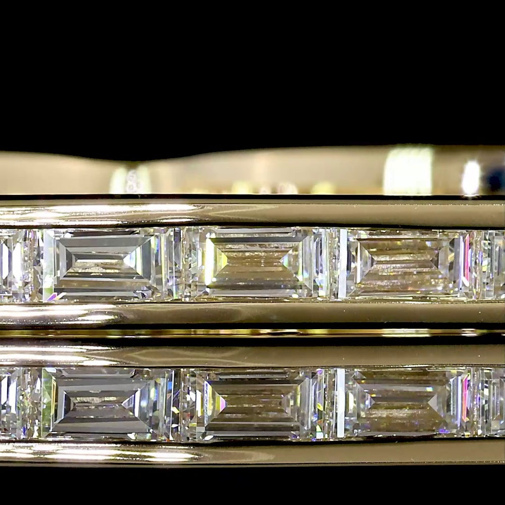 14K Yellow Gold East-West Channel Set Baguette Lab Diamond Eternity Band - 0.88 Carat Total Weight - Covaloro Fine Jewelry