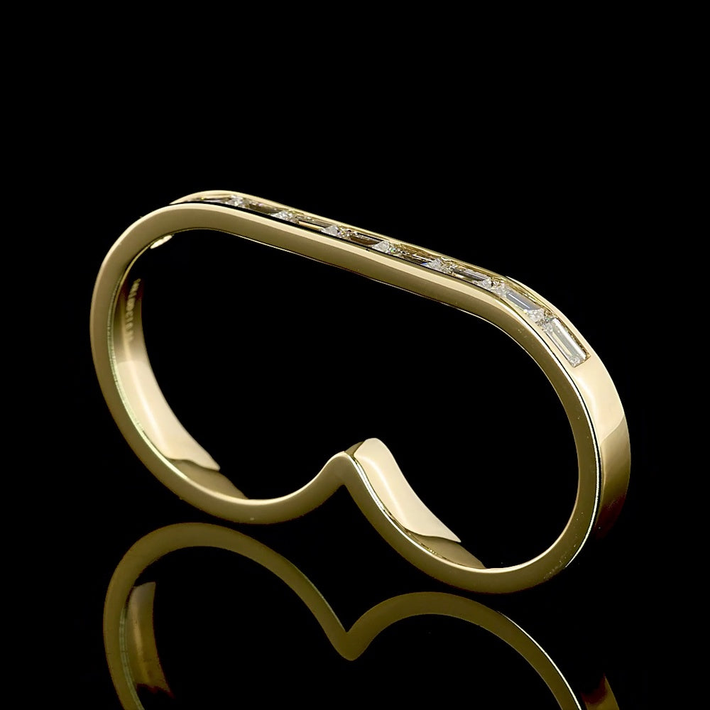14K Yellow Gold East-West Channel Set Baguette Lab Diamond Eternity Band - 0.88 Carat Total Weight - Covaloro Fine Jewelry