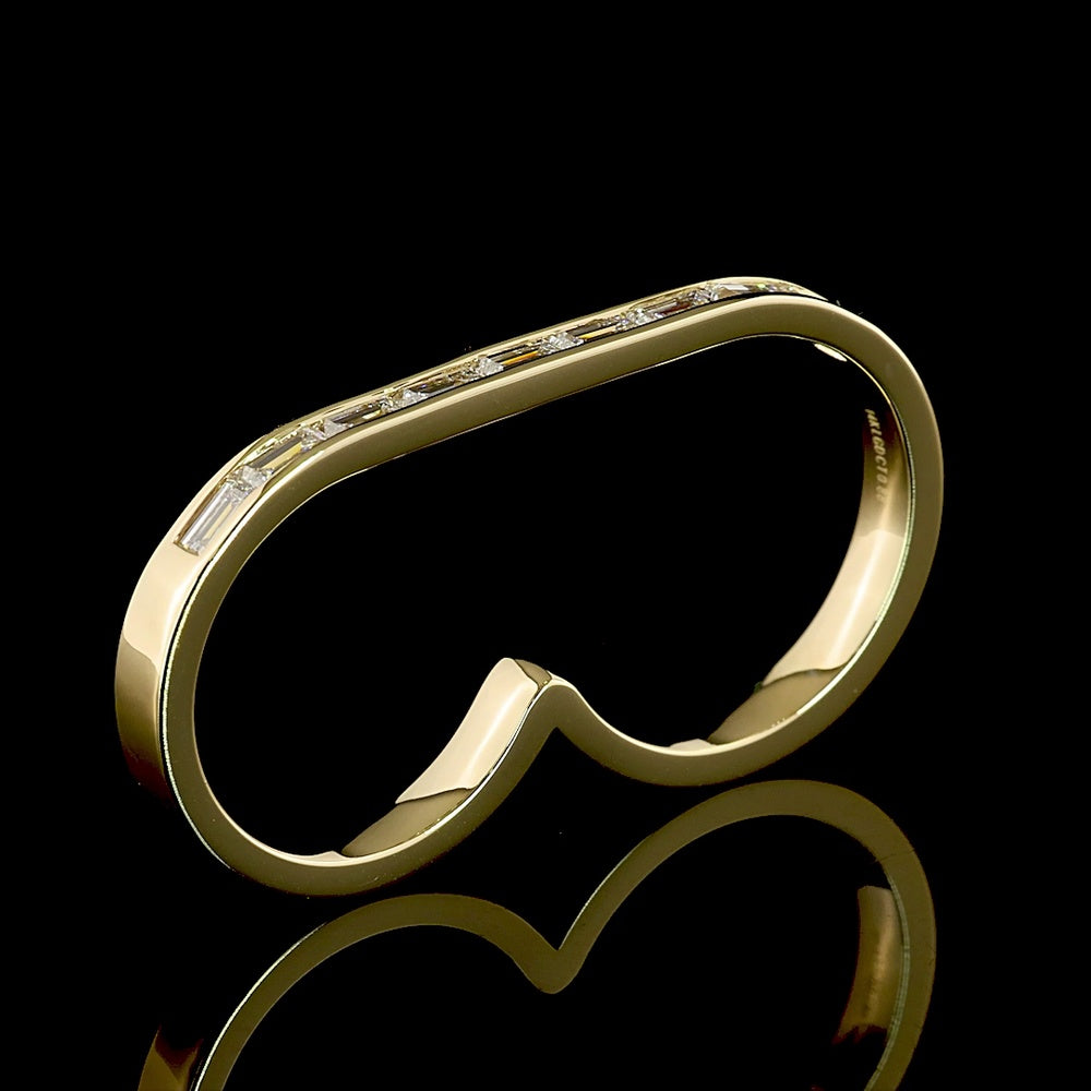 14K Yellow Gold East-West Channel Set Baguette Lab Diamond Eternity Band - 0.88 Carat Total Weight - Covaloro Fine Jewelry