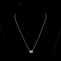 14K Yellow Gold East-West Cushion Brilliant Cut Lab Diamond Solitaire Pendant - 2.67 Carats Total Diamond Weight - Covaloro Fine Jewelry