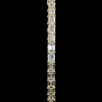 14K Yellow Gold East-West Emerald Cut Hoop Earrings with Lab Diamonds - 6.40 Carats Total Diamond Weight - Covaloro Fine Jewelry