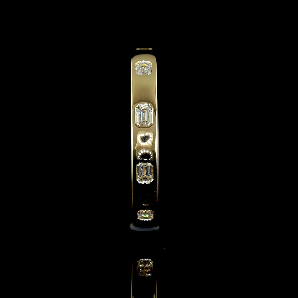 14K Yellow Gold East-West Emerald Cut Lab Diamond Eternity Band - 0.48 Total Carat Weight - Covaloro Fine Jewelry