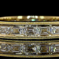 14K Yellow Gold East-West Emerald Cut Lab Diamond Eternity Band - 2.08 Carats Total Diamond Weight, E-F VS1 Clarity, Channel Set with Milgrain - Covaloro Fine Jewelry