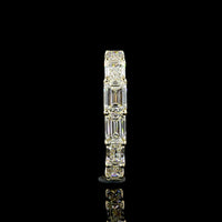 14K Yellow Gold East-West Eternity Band with 2.76 Carat Lab-Grown Emerald Cut Diamonds - E-F Color, VS Clarity, 17 Stones - Covaloro Fine Jewelry