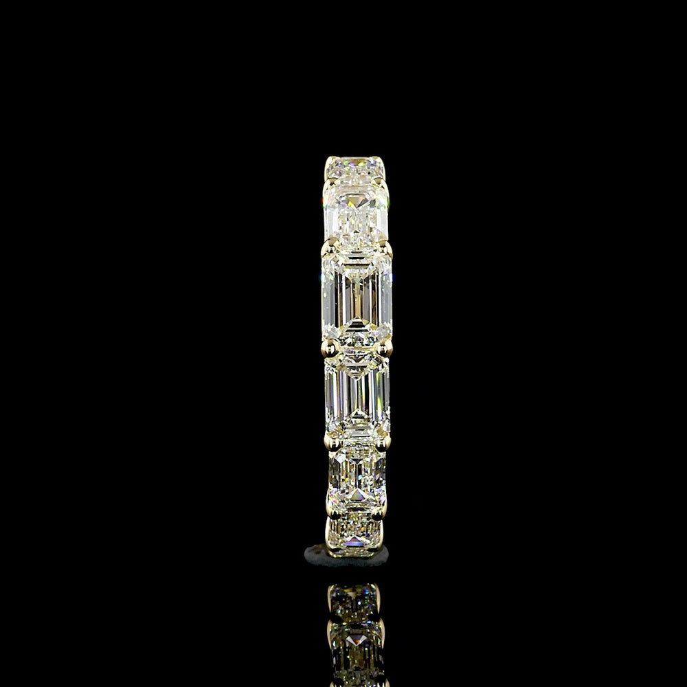 14K Yellow Gold East-West Eternity Band with 2.76 Carat Lab-Grown Emerald Cut Diamonds - E-F Color, VS Clarity, 17 Stones - Covaloro Fine Jewelry