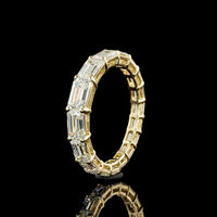 14K Yellow Gold East-West Eternity Band with 2.76 Carat Lab-Grown Emerald Cut Diamonds - E-F Color, VS Clarity, 17 Stones - Covaloro Fine Jewelry