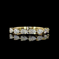14K Yellow Gold East-West Eternity Band with 7 Pear Shape Lab Diamonds - 0.65 Total Carat Weight, E-F Color, VS Clarity - Covaloro Fine Jewelry