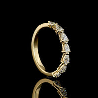 14K Yellow Gold East-West Eternity Band with 7 Pear Shape Lab Diamonds - 0.65 Total Carat Weight, E-F Color, VS Clarity - Covaloro Fine Jewelry