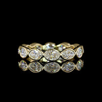 14K Yellow Gold East-West Eternity Band with Bezel Set Oval Cut Lab Diamonds - 1.76 Carat Total Weight - Covaloro Fine Jewelry
