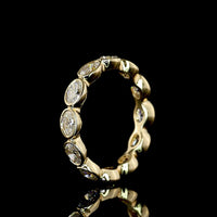 14K Yellow Gold East-West Eternity Band with Bezel Set Oval Cut Lab Diamonds - 1.76 Carat Total Weight - Covaloro Fine Jewelry