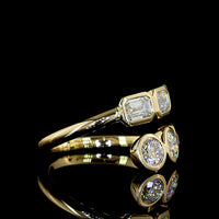 14K Yellow Gold East-West Eternity Band with Bezel Set Round and Emerald Cut Lab Diamonds - 1.79 Carats Total Diamond Weight - Covaloro Fine Jewelry