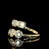14K Yellow Gold East-West Eternity Band with Bezel Set Round and Emerald Cut Lab Diamonds - 1.79 Carats Total Diamond Weight - Covaloro Fine Jewelry