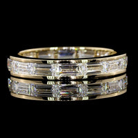 14K Yellow Gold East-West Eternity Band with Channel Set Baguette Lab Diamonds - 1.81 Carats Total Diamond Weight - Covaloro Fine Jewelry