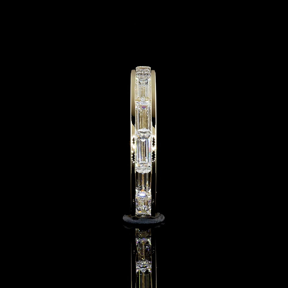 14K Yellow Gold East-West Eternity Band with Channel Set Baguette Lab Diamonds - 1.81 Carats Total Diamond Weight - Covaloro Fine Jewelry