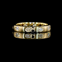 14K Yellow Gold East-West Eternity Band with Flush Set Oval Cut Lab Diamonds - 0.56 Carat Total Diamond Weight - Covaloro Fine Jewelry