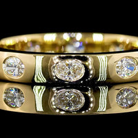 14K Yellow Gold East-West Eternity Band with Flush Set Oval Cut Lab Diamonds - 0.56 Carat Total Diamond Weight - Covaloro Fine Jewelry