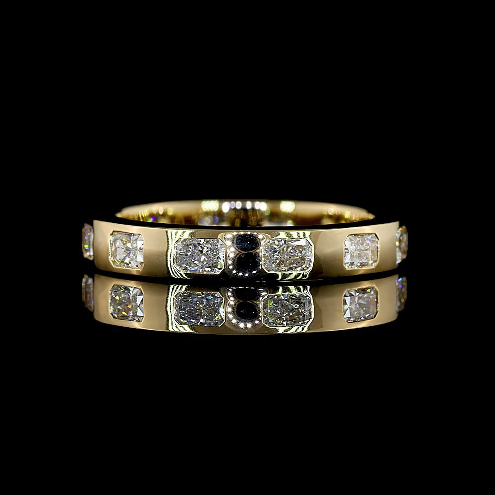 14K Yellow Gold East-West Eternity Band with Flush Set Radiant Cut Lab Diamonds - 1.12 Carat Total Weight - Covaloro Fine Jewelry