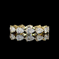 14K Yellow Gold East-West Eternity Band with Pear Shaped Lab Grown Diamonds - 1.83 Carats Total Diamond Weight - Covaloro Fine Jewelry