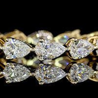 14K Yellow Gold East-West Eternity Band with Pear Shaped Lab Grown Diamonds - 1.83 Carats Total Diamond Weight - Covaloro Fine Jewelry