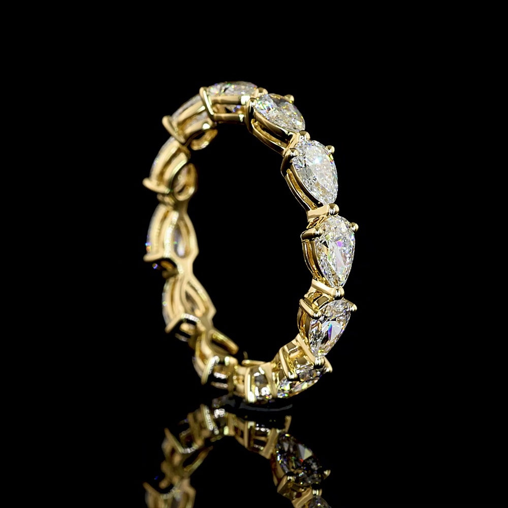 14K Yellow Gold East-West Eternity Band with Pear Shaped Lab Grown Diamonds - 1.83 Carats Total Diamond Weight - Covaloro Fine Jewelry