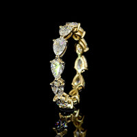 14K Yellow Gold East-West Eternity Band with Pear Shaped Lab Grown Diamonds - 1.83 Carats Total Diamond Weight - Covaloro Fine Jewelry