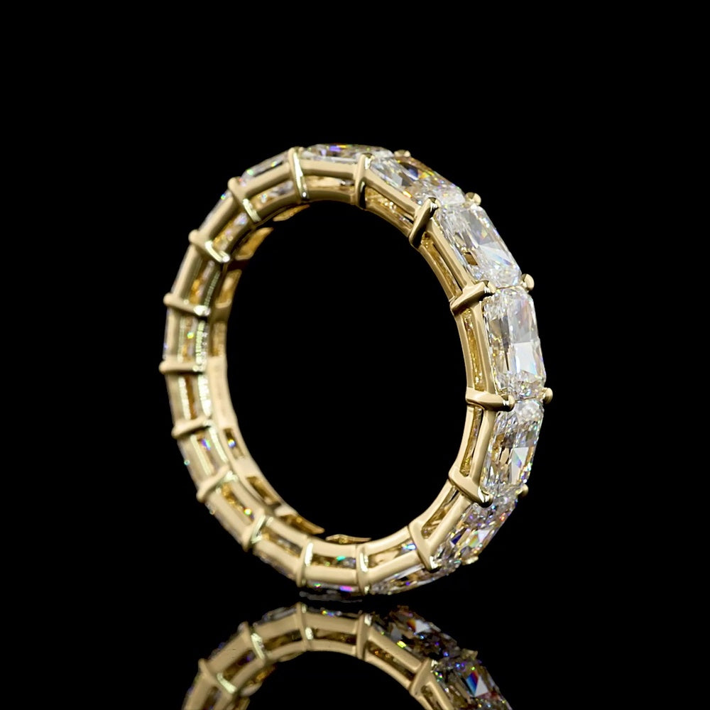 14K Yellow Gold East-West Eternity Band with Radiant Cut Lab Diamonds - 3.33 Carat Total Weight - Covaloro Fine Jewelry