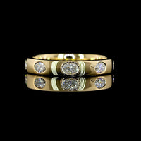 14K Yellow Gold East-West Eternity Band with Seven Oval-Cut Lab Grown Diamonds - 0.59 Carat Total Weight, E-F Color VS2 Clarity - Covaloro Fine Jewelry