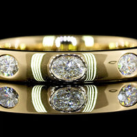 14K Yellow Gold East-West Eternity Band with Seven Oval-Cut Lab Grown Diamonds - 0.59 Carat Total Weight, E-F Color VS2 Clarity - Covaloro Fine Jewelry