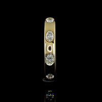 14K Yellow Gold East-West Eternity Band with Seven Oval-Cut Lab Grown Diamonds - 0.59 Carat Total Weight, E-F Color VS2 Clarity - Covaloro Fine Jewelry