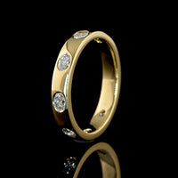 14K Yellow Gold East-West Eternity Band with Seven Oval-Cut Lab Grown Diamonds - 0.59 Carat Total Weight, E-F Color VS2 Clarity - Covaloro Fine Jewelry