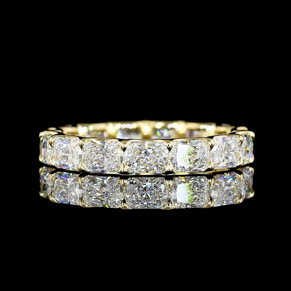14K Yellow Gold East-West Eternity Band with U-Prong Set Radiant Cut Lab Diamonds - 3.28 Carat Total Weight - Covaloro Fine Jewelry