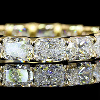 14K Yellow Gold East-West Eternity Band with U-Prong Set Radiant Cut Lab Diamonds - 3.28 Carat Total Weight - Covaloro Fine Jewelry