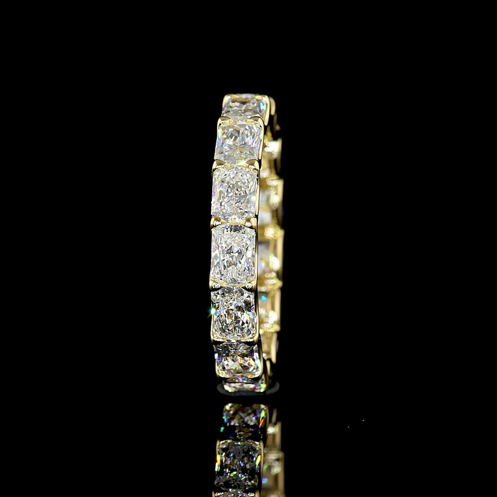 14K Yellow Gold East-West Eternity Band with U-Prong Set Radiant Cut Lab Diamonds - 3.28 Carat Total Weight - Covaloro Fine Jewelry