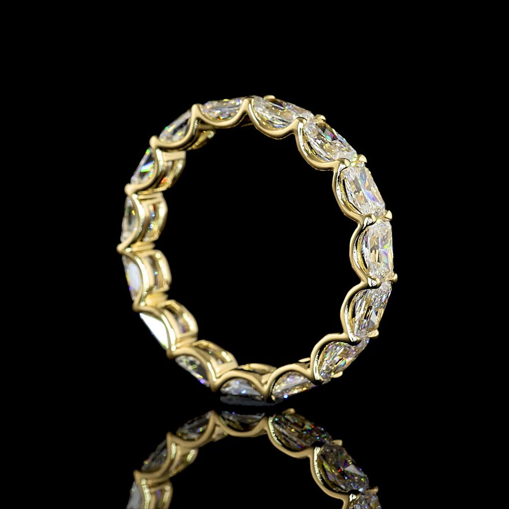 14K Yellow Gold East-West Eternity Band with U-Prong Set Radiant Cut Lab Diamonds - 3.28 Carat Total Weight - Covaloro Fine Jewelry
