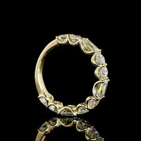 14K Yellow Gold East-West Half Eternity Band with Emerald Cut and Brilliant Cut Lab Diamonds - 3.26 Carats Total Diamond Weight - Covaloro Fine Jewelry