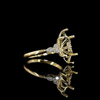 14K Yellow Gold East-West Marquise Cut Diamond Ring with Lab Grown E VS1 Stones - 3.56 Carat Total Diamond Weight - Covaloro Fine Jewelry