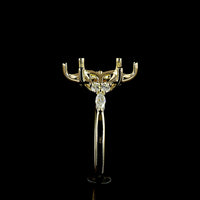 14K Yellow Gold East-West Marquise Cut Diamond Ring with Lab Grown E VS1 Stones - 3.56 Carat Total Diamond Weight - Covaloro Fine Jewelry