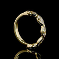 14K Yellow Gold East-West Marquise Cut Lab Diamond Five Stone Eternity Band - 1.22 Carat Total Diamond Weight, E-F VS Quality - Covaloro Fine Jewelry